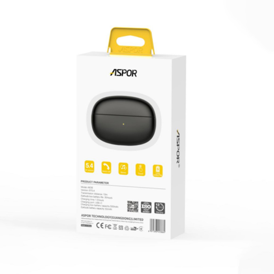 هندزفری بلوتوثی ASPOR مدل A638 با بلوتوث 5.4 و صدای Hi‑Fi - Image 3